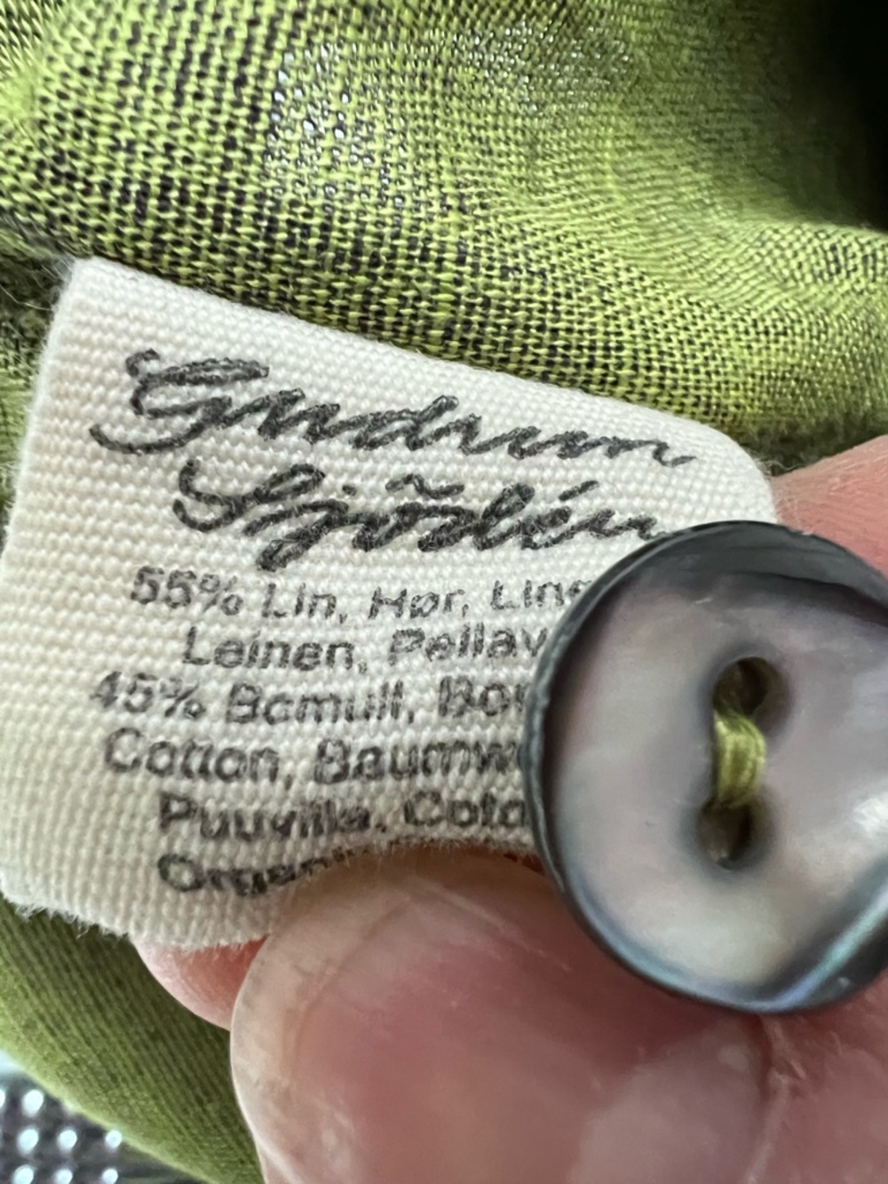 Gudrun Sjoden Linen Cotton Jogger Pants Dark Green Drawstring Waist Size Large - Picture 6 of 7